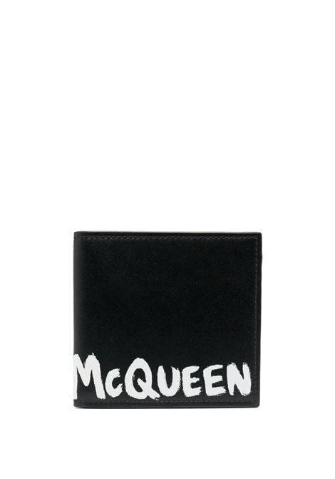 Black And White McQueen Graffiti Card Holder - ALEXANDER MCQUEEN